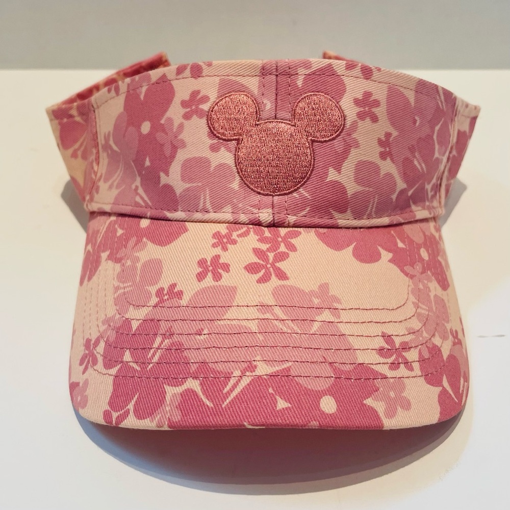 Pink Floral Mickey Mouse visor